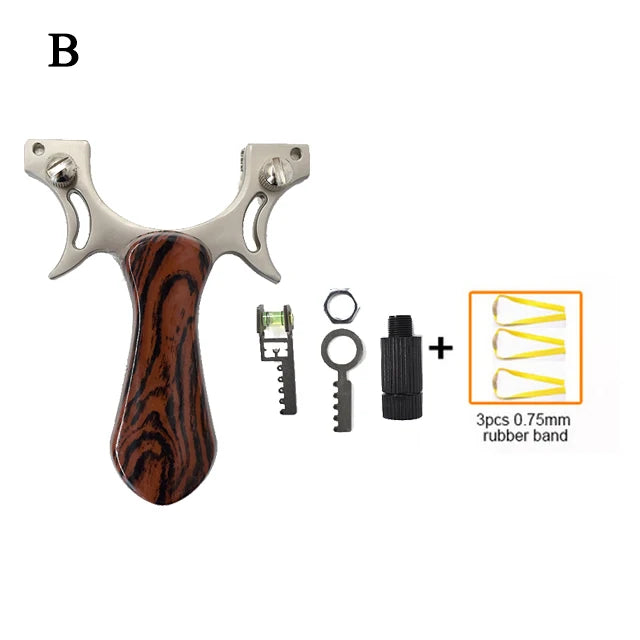 Professional Hunting Slingshot Powerful High Quality Alloy Catapult with Flat Rubber Band Outdoor Shooting Game Sling Shot Set