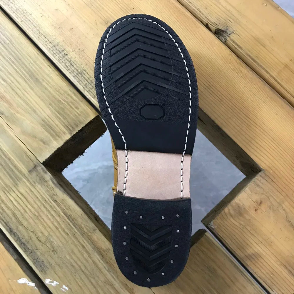 YQ8113 Rock Can Roll Size 35-52 Super Quality Handmade Genuine Italian Cow Leather Goodyear Welted Boots Custom Made Available