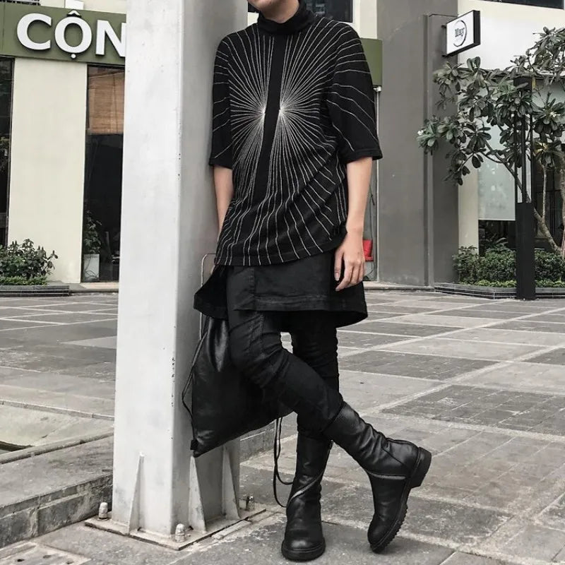 New Men Vintage Boots Round Toe Genuine Leather Mid-Calf Boot Punk Winter Handmade Black Motorcycle Biker Booties Zapatos Hombre