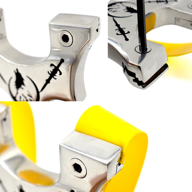 Professional Hunting Slingshot High Quality Stainless Steel Catapult with Flat Rubber Band for Outdoor Shooting Sport Accessorie