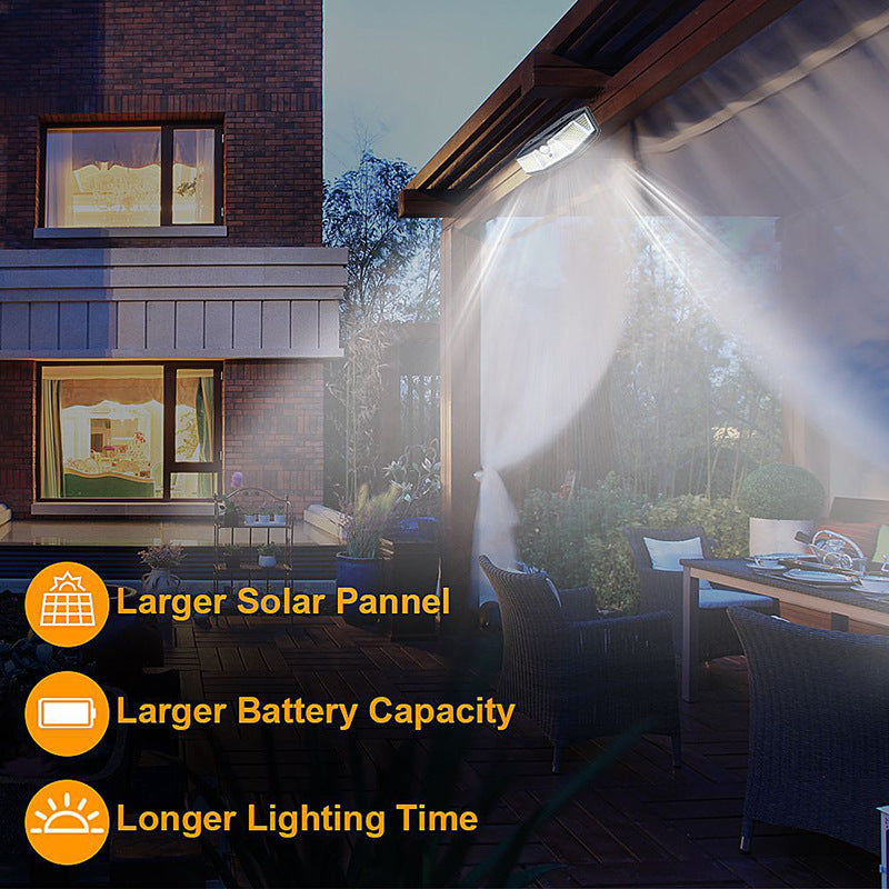 308 LED Solar Porch Light Waterproof Outdoor with Motion Sensor Light SunLight 3 Modes Street Wall Lamp LED Spotlight for Garden