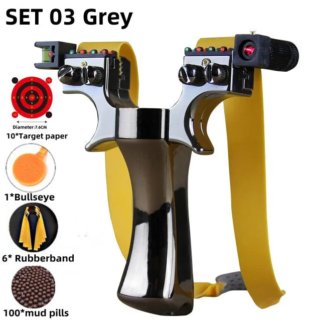 Powerful New Laser Slingshot Upgrade Outdoor Shooting Catapult Double Screw Quick Pressure Rubber Band Toy Hunting Tools Outdoor