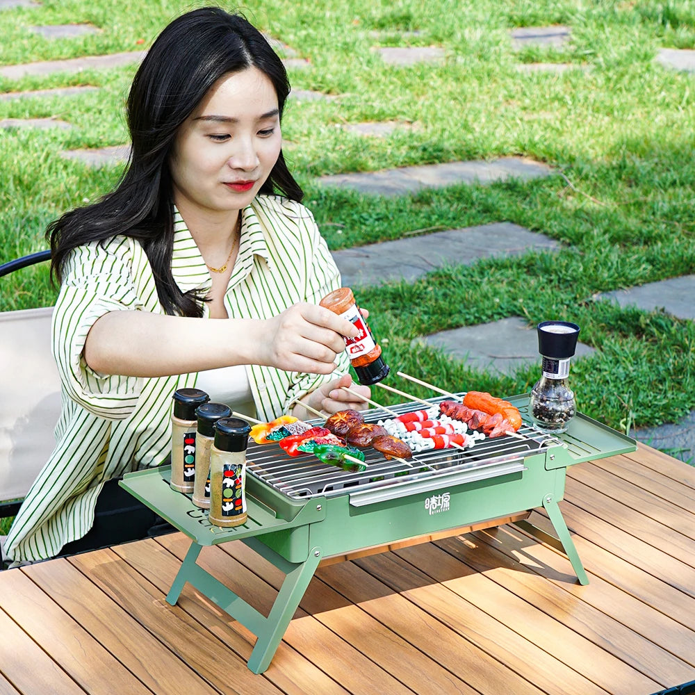 Detachable Camping Grill Portable Mini Stove Folding Barbecue Cookstove Durable Foldable BBQ Grill Rack Outdoor Cookware