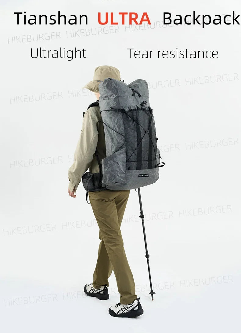 3F UL GEAR Tianshan ULTRA 200X Backpack 35+10L Outdoor Ultralight UHMWPE Bag Waterproof Tear Resistance Camping Hiking Pack 960g