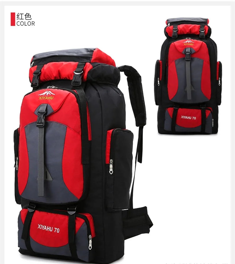 70L Outdoor Hiking Mountaineering Bag Large Capacity Waterproof Sports Travel Backpack Men Women Camping Climbing Bags Rucksack