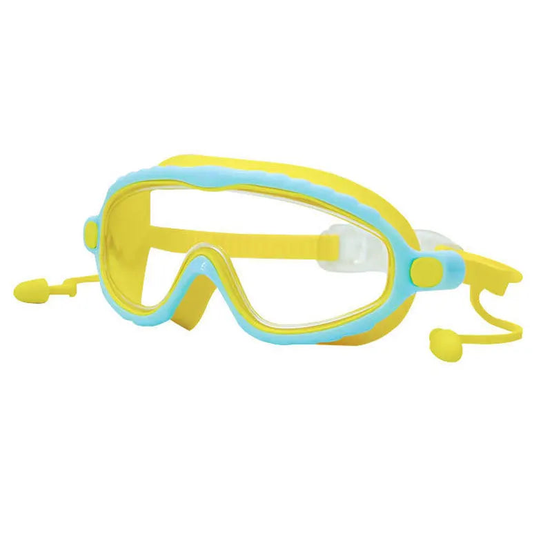 Kids Swimming Goggles for Boys & Girls (3-15 Years) - Big Frame HD View, Anti-Fog, No-Leak, Comfortable Silicone Swim Goggles