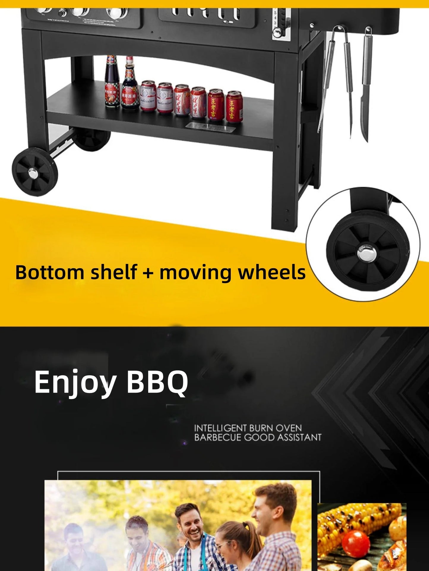 Outdoor Kitchen Bbq Grill Machine Tandoor Oven Kebab Machine Charcoal Stove Smoker Chimney Barbecue Grill Oven Barbeque Cooking