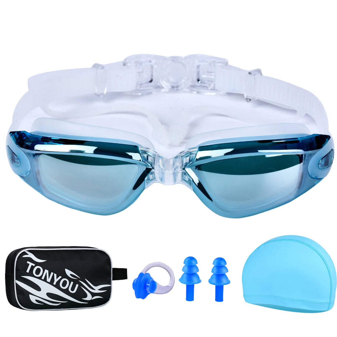 Adult swimming goggles swimming goggles high-definition防雾 men and women professional waterproof earplugs swimming goggles