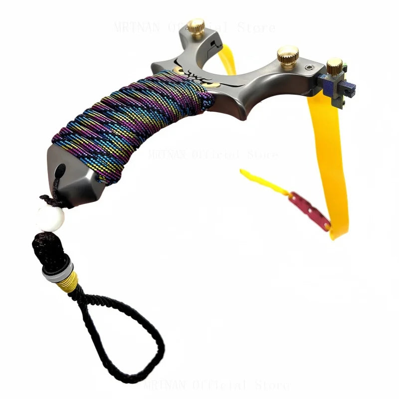 High-precision Outdoor Titanium Alloy Slingshot with Rubber Band Profession for Outdoor Hunting Shooting Catapult