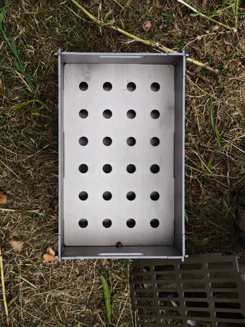 Titanium Alloy Portable Barbecue Grill Rack Outdoor Family Charcoal Stove Furnace Frame Camping Lightweight Camp Equipment