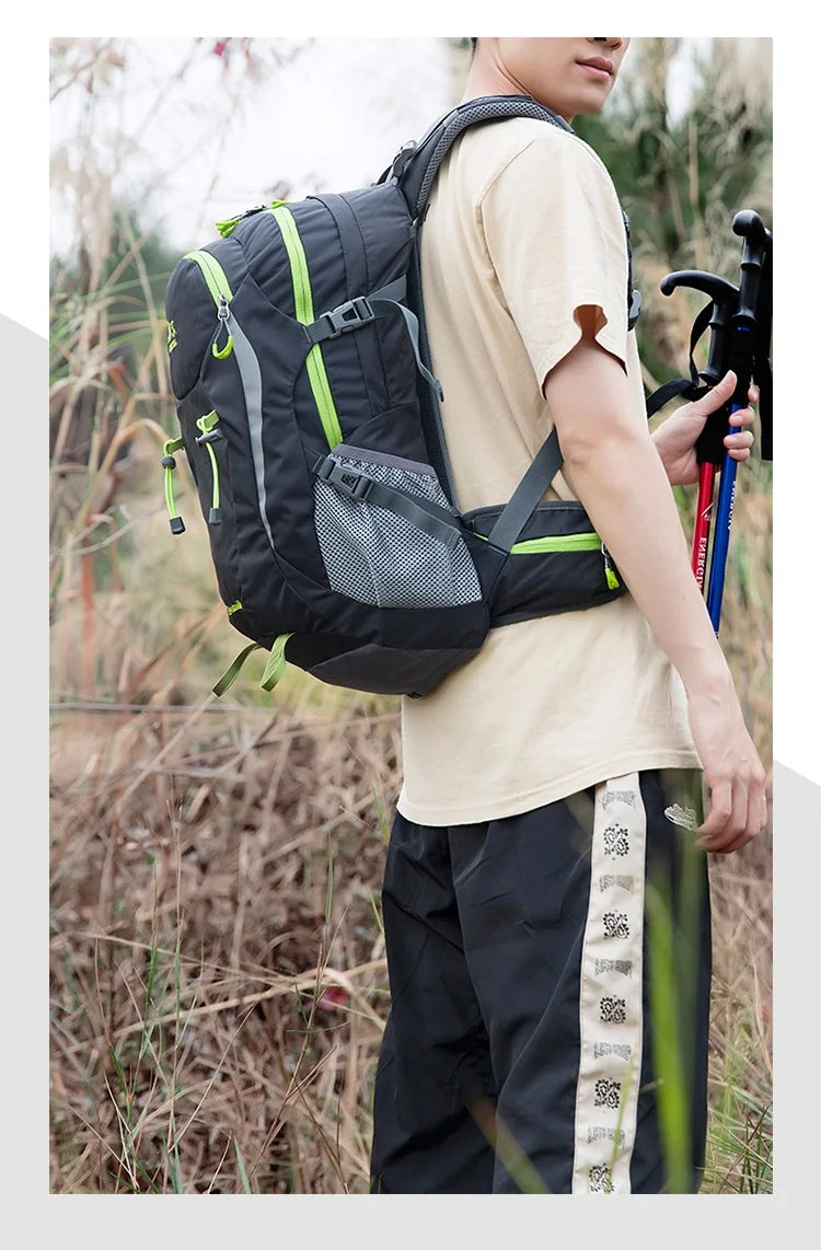 40L Splicing Style Backpack 450D Nylon Travel Bag Men Outdoor Backbag Multifunctional Hiking Mountaineering Backpack