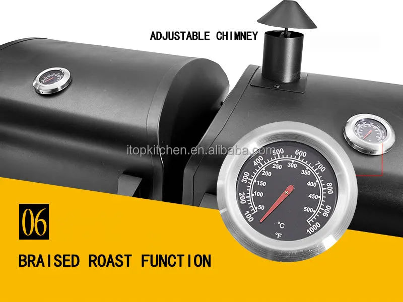 Outdoor Barbecue grill Charcoal Gas Comb BBQ Grill American family party  Machine courtyard gas and carbon dual-use bbq