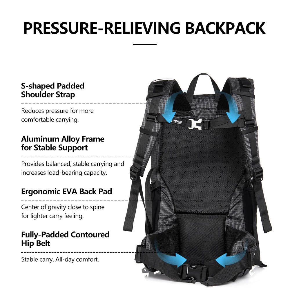 Widesea Camping Backpack 40L Hiking Bag Sports Men's Backpacks Ultralight Waterproof Trekking Travel Essentials Camping Supplies