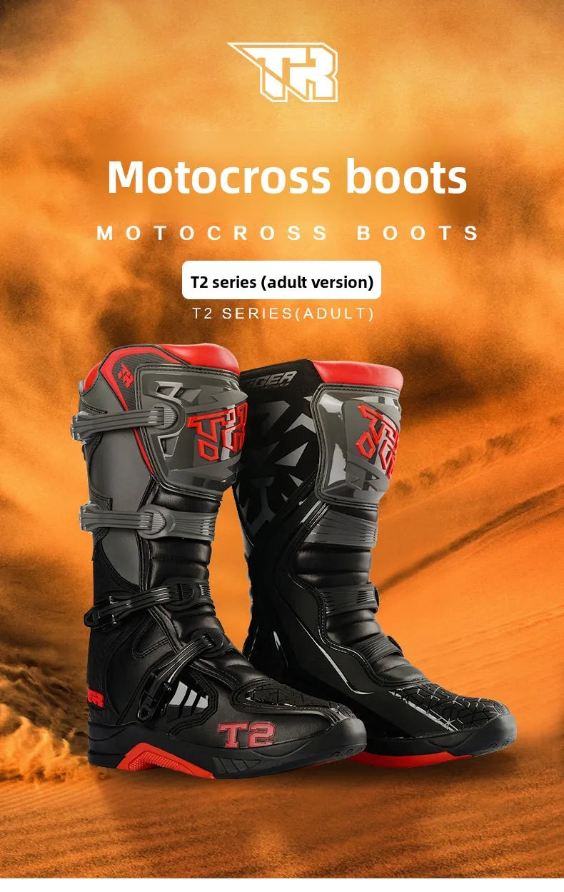 1pcs Motocross Enduro Professional Racing Boots Motorcycle Off-road Bottas Motorboat Shoes ATV MTB Motorcycle Long Racing Boots