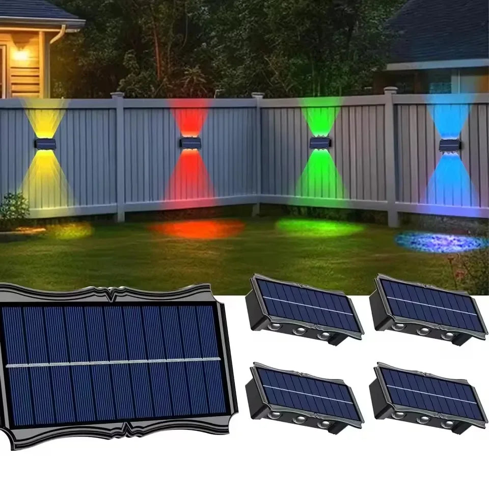 Solar Wall Lamp 4/6/8 Led Outdoor Solar Led Light Waterproof Up And Down Luminous Lighting Balcony Yard Garden Decoration Lights