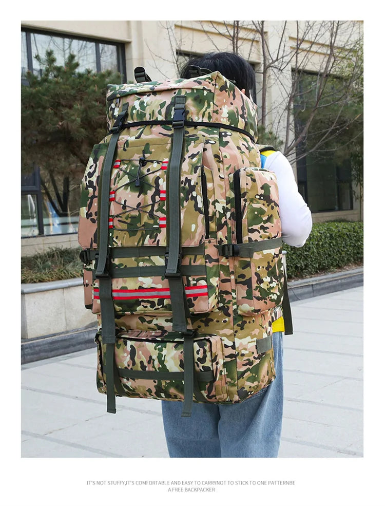 130L Large Capacity Mountaineering Bag Suitable  Outdoor Travel Camping Climbing Adventure Multifunctional Waterproof  Backpack