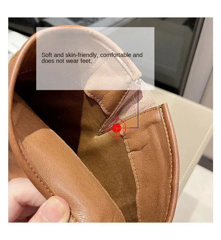 WOMEN'S platform knee-high Knight casual long boots chunky vintage fashion buckle luxury designer Western cowboy woman shoes