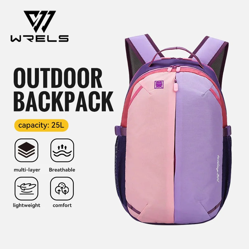 WRELS Outdoor Backpack Lightweight Breathable Schoolbag Waterproof Multi-role Backpack Large Capacity Outdoor Climb Hiking Bag