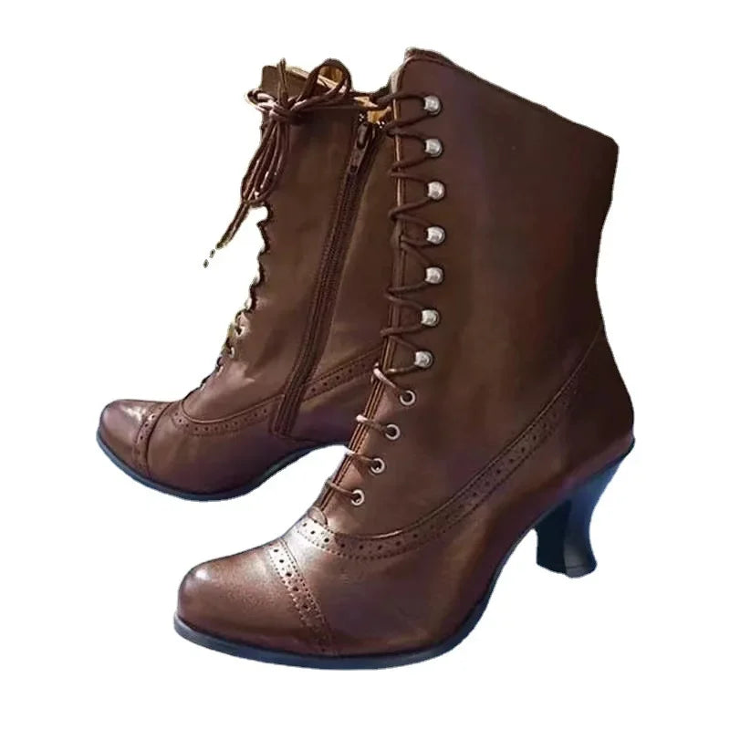 2022 large size women's shoes British style boots thick heel short boots mid-tube motorcycle boots women's boots 43
