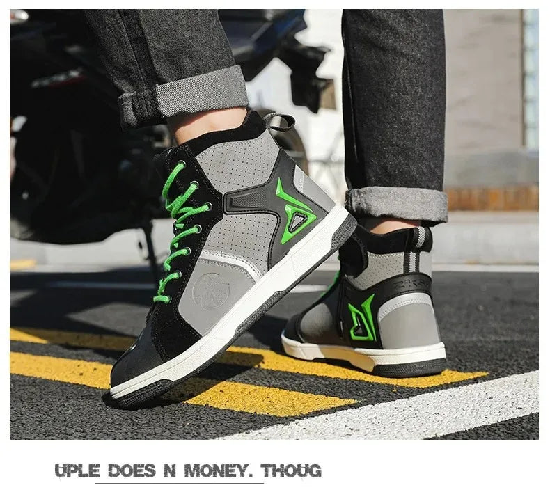 Motorcycle Shoes Men Motocross Boots Motobiker Racing Shoes Toe Cap Hardening Protective Cycling Shoes Summer Breathable Sneaker