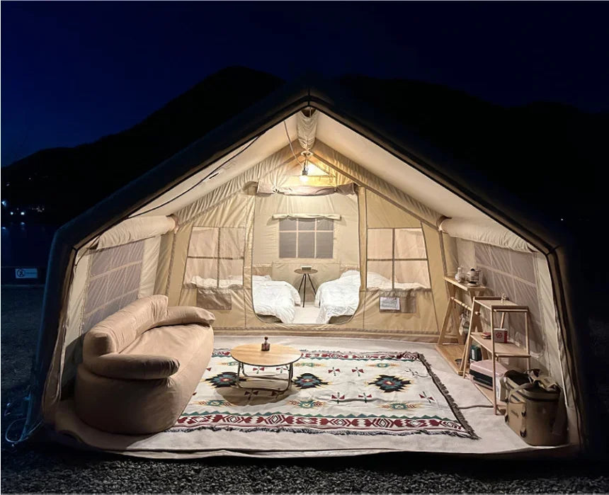 Luxury Inflatable Picnic Dome Tent, Outdoor Family Camping, Green, 17.2