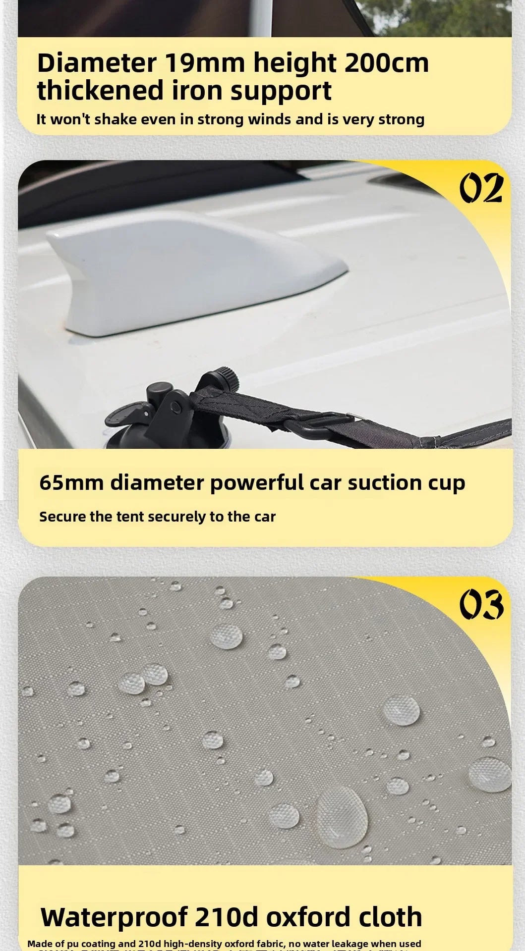 Outdoor Camping Car Side Canopy Awning Waterproof Tarp Tent Shade Outdoor Camping Car Awning Side Pergola Car Tail Tent Canopy