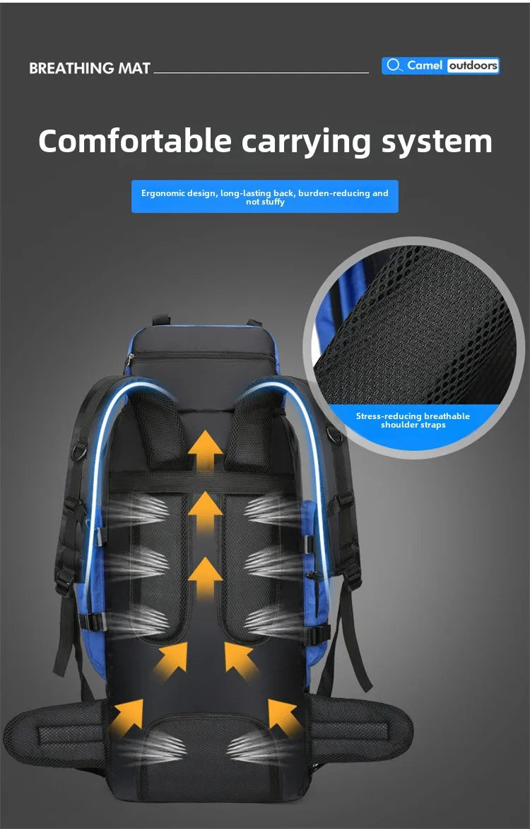 90L Large Capacity Outdoor Hiking Mountaineering Bag Lightweight Backpack Suitable for Hiking Camping Waterproof Travel Bag