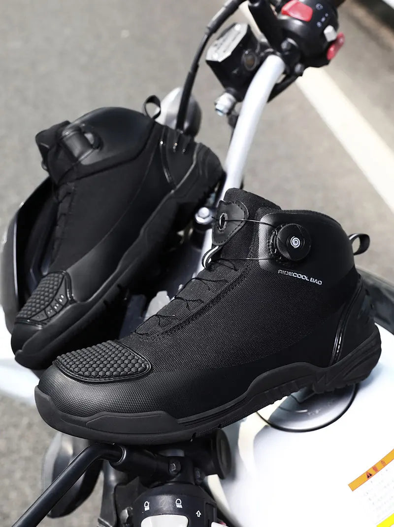 Men Motorcycle Boots New Waterproof Breathable Men's Motorcycle Shoes Outdoors Motos Cycling Motocross Non-slip Ankle Boot