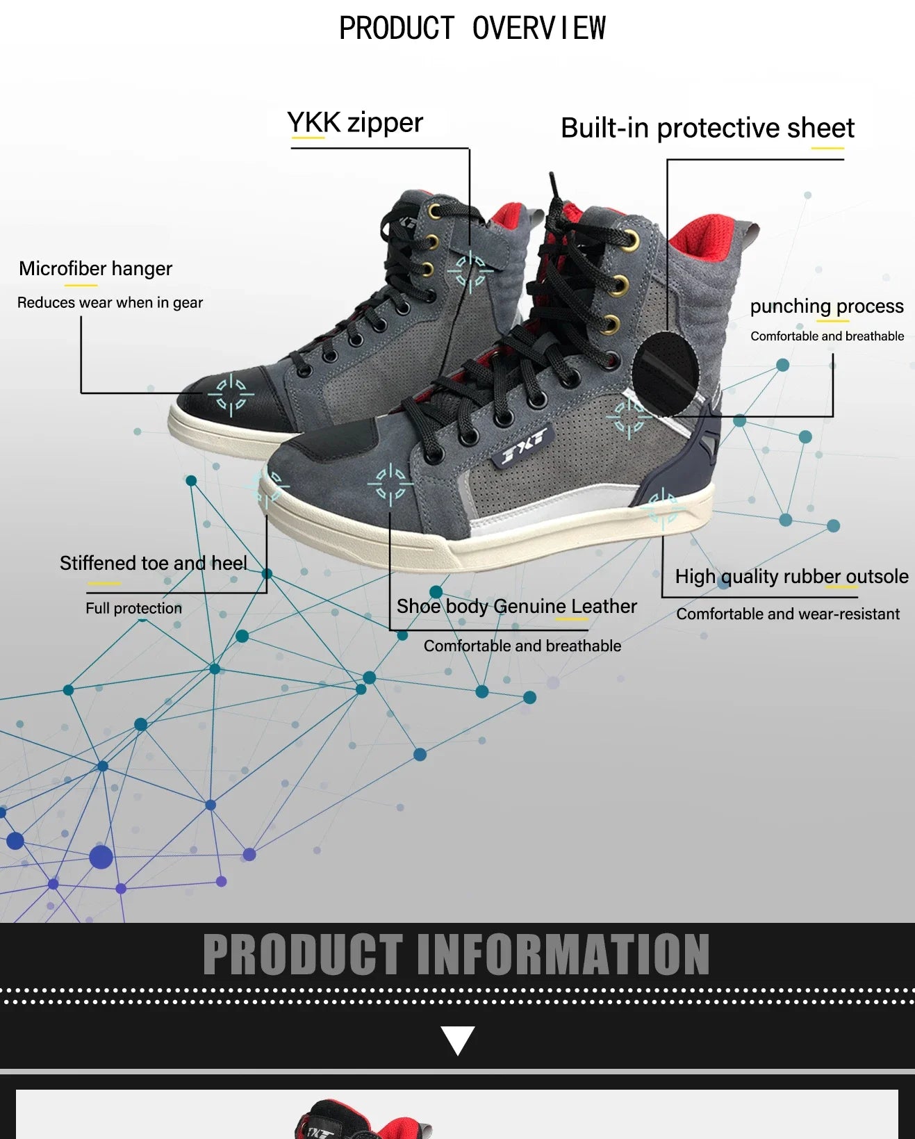 Men's Motorcycle Racing Shoes Breathable Anti-drop Off-road Rider Rally Shoes Racing Equipment