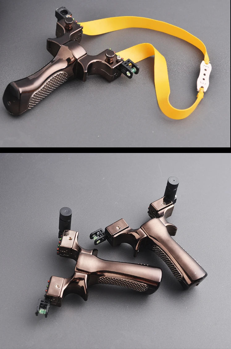 Laser Aiming Resin Slingshot with Flat Rubber Band Set Catapult Outdoor Professional Hunting Shooting Sling Fishing Accessories