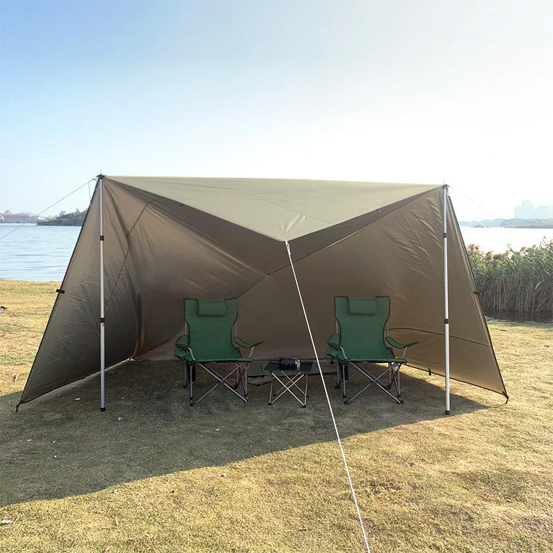 19 Hanging Point Tent Waterproof Tarpaulin Sunshade Canopy Outdoor Backpack Waterproof Camping Sunshade