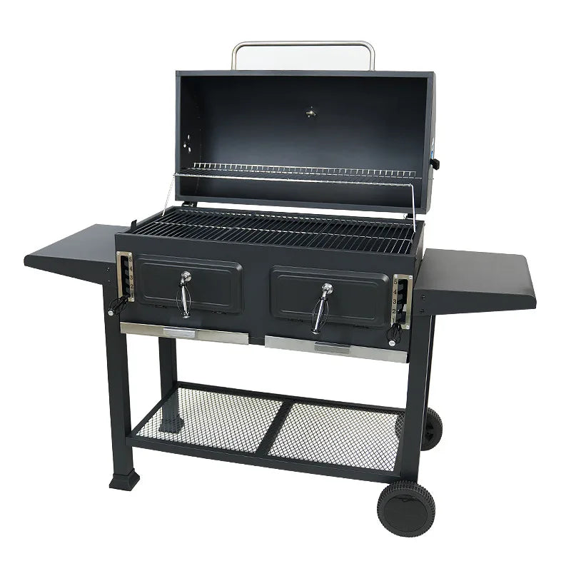 Extra Large Charcoal BBQ Grill With Easy Clean Full Size Ash Tray And Adjustable Charcoal Plate BBQ Grill