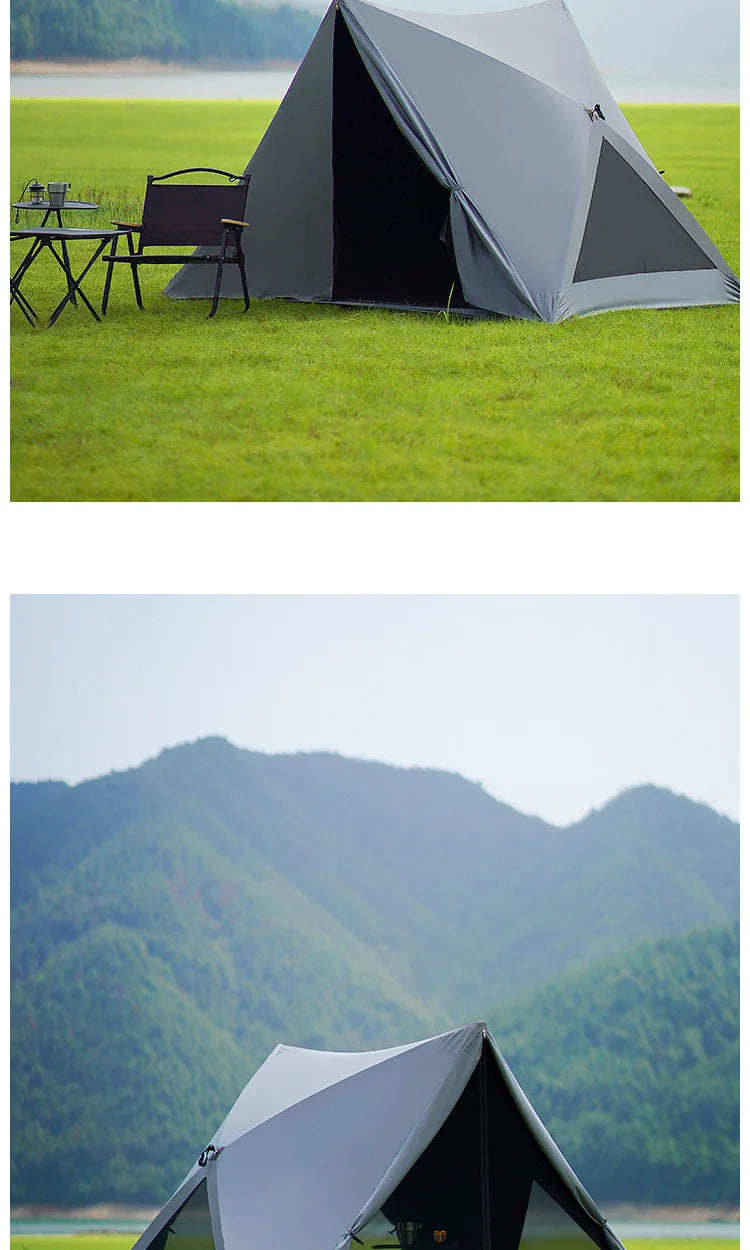 Open Shelter Family Size Triangle Tent Automatic Pop Up Beach Tent Ultralight Portable Outdoor Camping Sun Shelter Instant