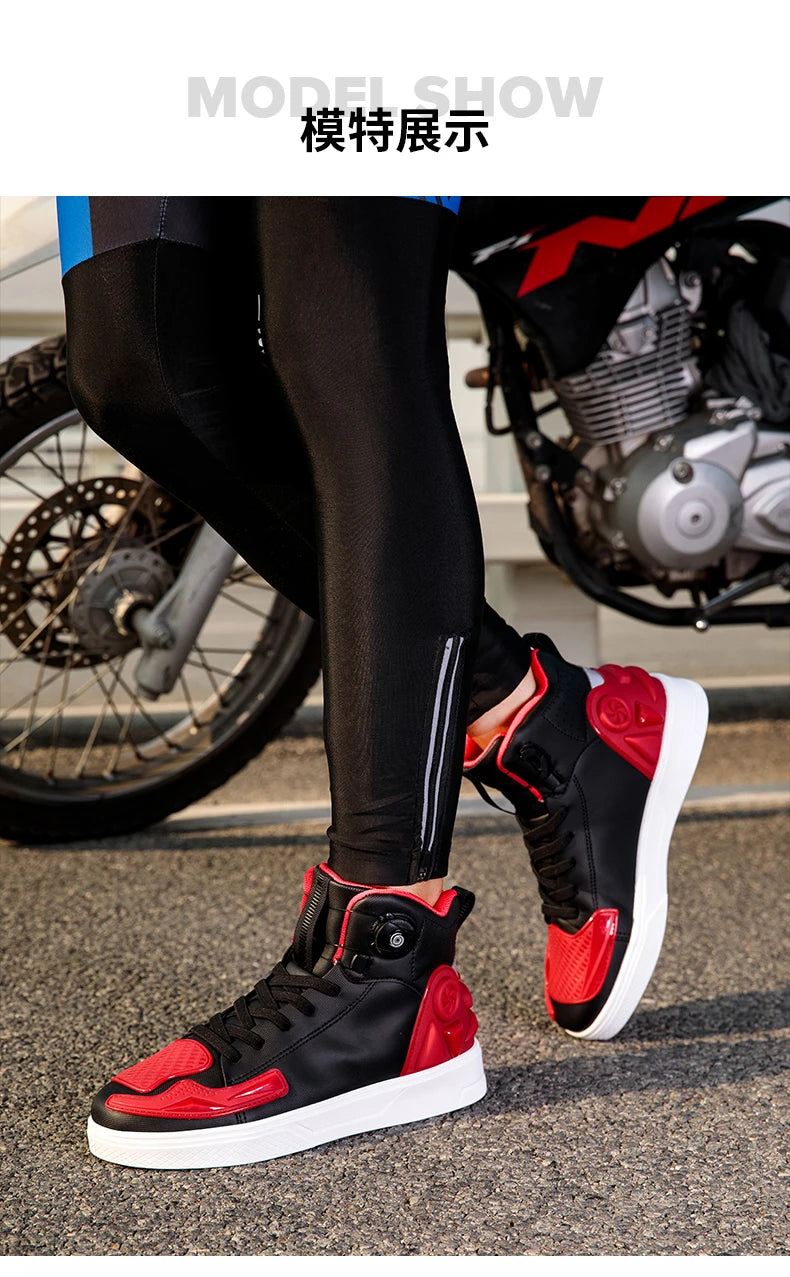 New Men's Motorcycle Shoes Outdoor Breathable Waterproof Men Motorcycle Boots Motos and Bike Riding Ankle Boot Motocross Shoes