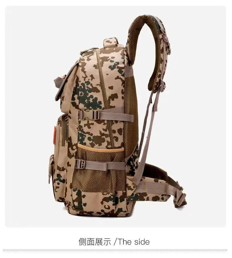 60L Outdoor Hiking Sports Backpack Large Capacity Camping Travel Climbing Bag Camo Military Tactical Rucksack Student Work Pack