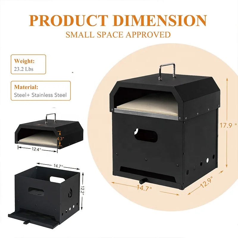Multifunction Wood Fired Burning Pizza Oven Portable Outdoor Grill Top Pizza Oven With Fire Pit