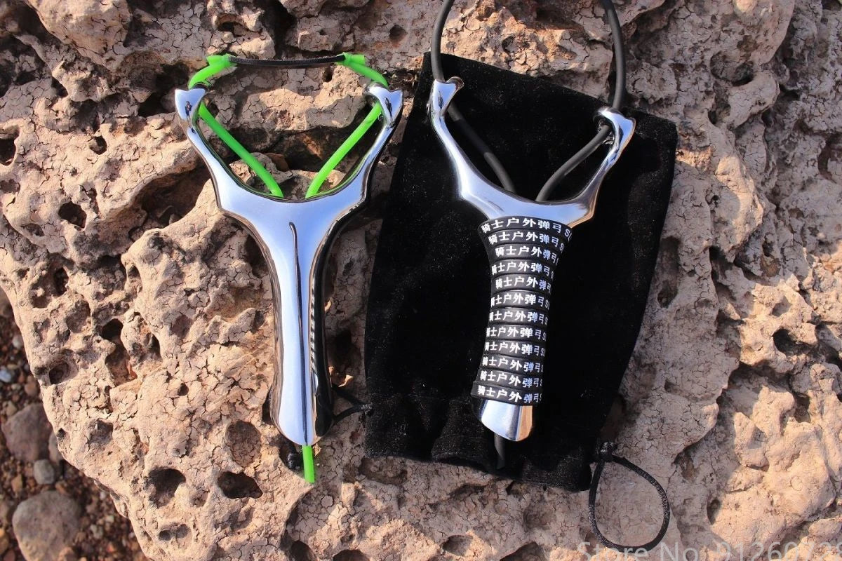 Hunting Slingshot High-precision Outdoor Shooting Competitive Catapult Tactical game toys Stainless steel Bow Send Rubber band