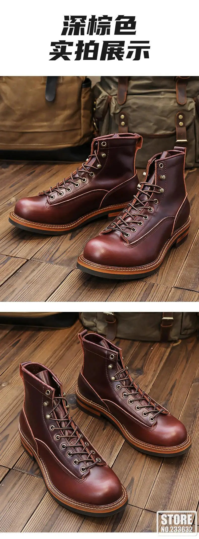 New Arrival! Vintage Motorcycle Boots Casual Men Ankle Boots Cowhide Leather Shoes Wedge Tooling Desert Boots Motorcycle Shoes