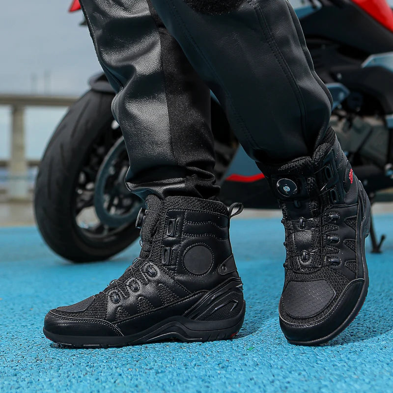 Motorcycle Shoes Riding Men Boots Motorcycle Casual Shoes Microfiber Waterproof Anti-slip Outdoors Travel Equipment Sneakers