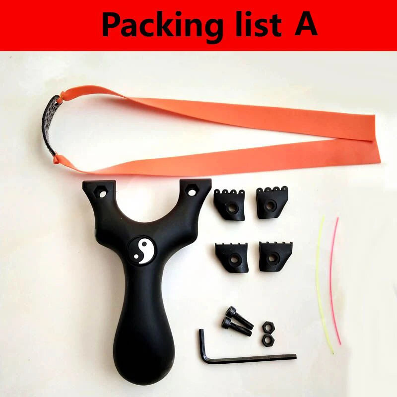 Professional Super Hard Resin Outdoor Slingshot Catapult, Hunting with Flat Rubber Band, Strong Powerful Aiming Point