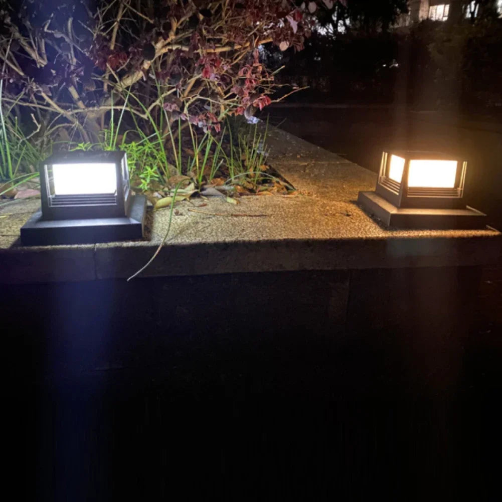 Waterproof Led Light Fence Lamp Solar Panel Pipe Garden Street Solar Powered Landscape Lamp Light Hot Solar Pillar Post Cap New