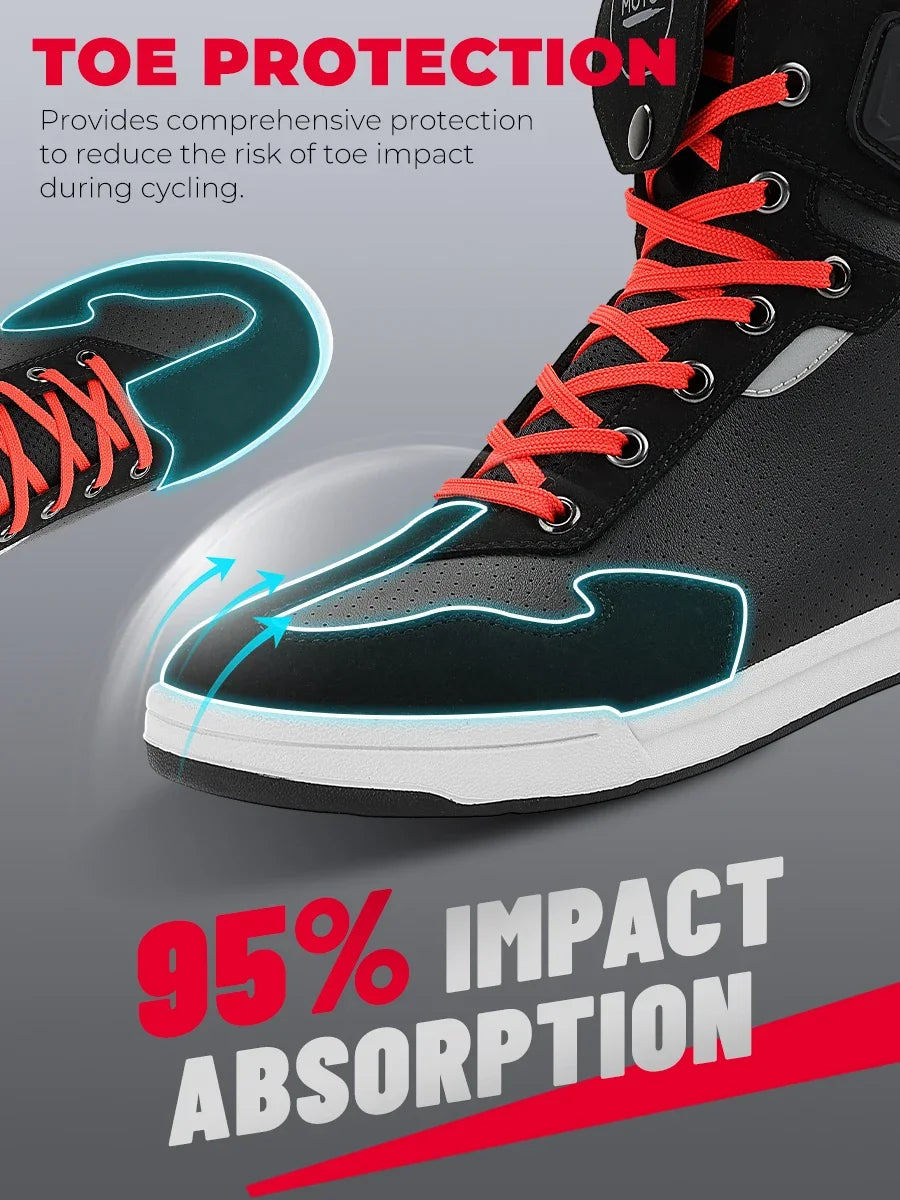 Motorcycle Summer Riding Shoes Men Riding Casual Short Boots  Anti-collision Reflective Protection Durable Equipments Moto Gear