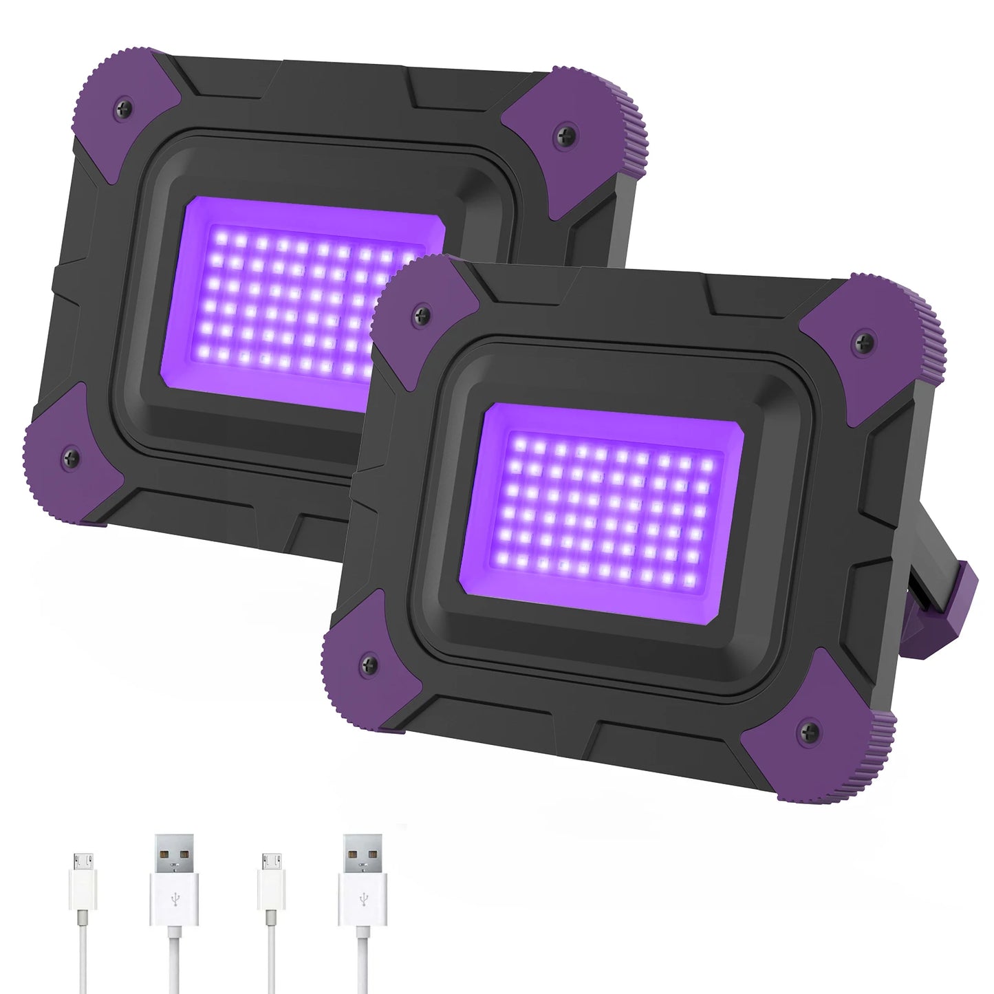 1/2 PCS LED UV Black Lights Work Light Stage Blacklight Ultraviolet Flood Effect Light for Halloween Xmas Dance DJ Disco Party