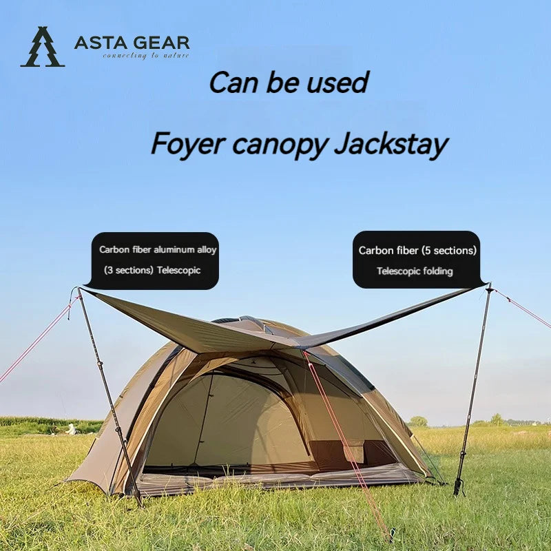 ASTA GEAR Carbon Fiber Climbing Alpenstock Ultra Light Aluminum Alloy  ul Tent Ceiling Support Rod Carbon Hiking  Climbing Stick