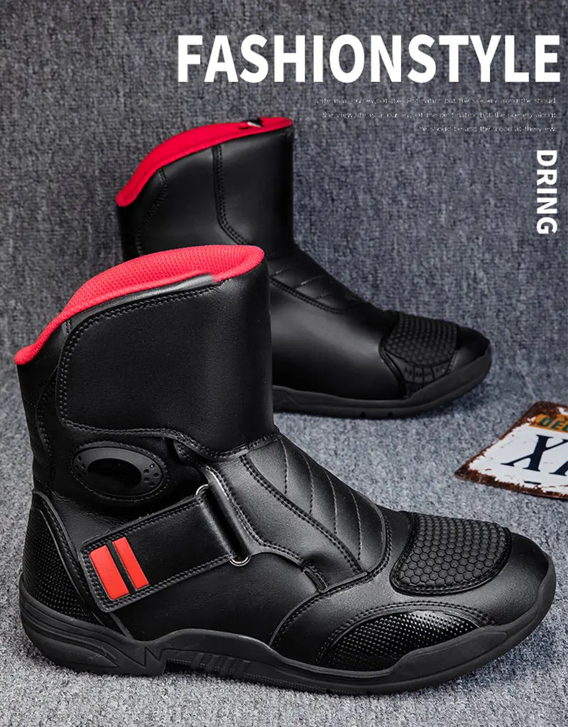 New Motorcycle Boots Men Waterproof Motocross Riding Boot Men's Motorbike Shoes Breathable Anti-slip Motos Protective Boots