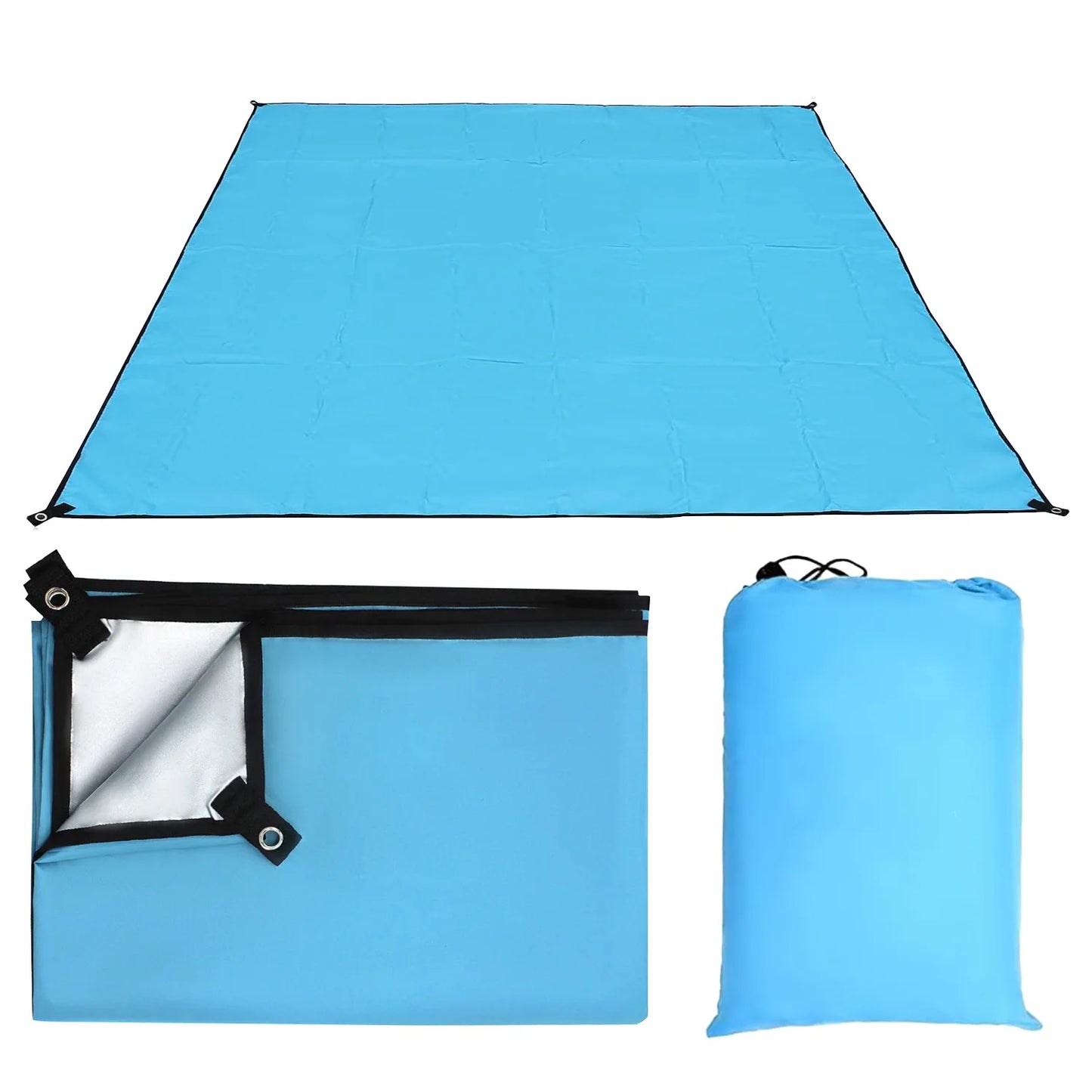 Waterproof Camping Ground Sheet -Oxford Fabric Tarp for Tent Footprint/Picnic Mat, Lightweight & Multi-Purpose Outdoor Blanket