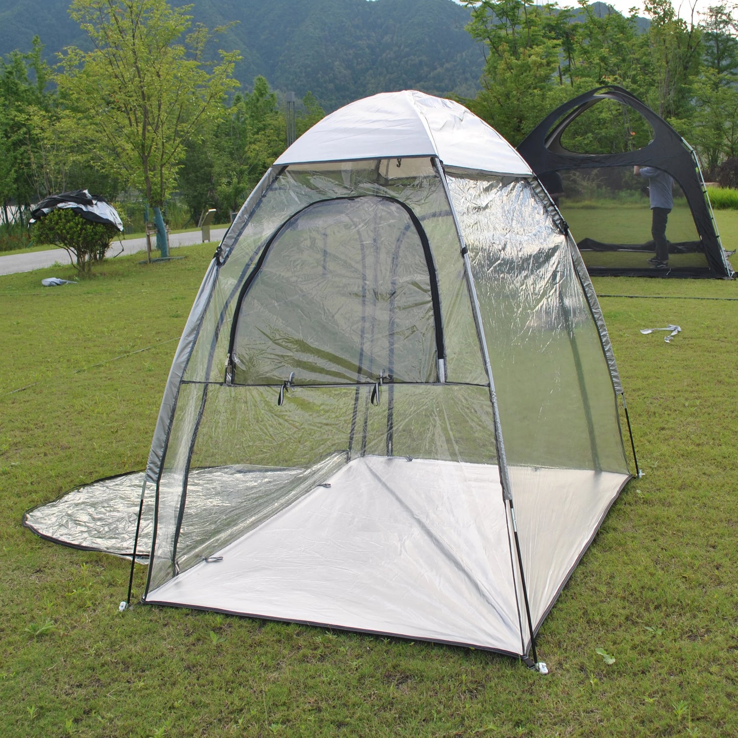 Sports Tent All Weather Clear Sport Shelter Waterproof and Windproof with Detachable Top Cover Rain Tent,PVC tent,Warm keep tent