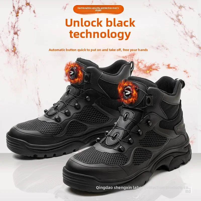 Summer Breathable Motorcycle Riding Shoes Men's Waterproof Motorcycle Riding Boots Retro Locomotive Shoes Large Size