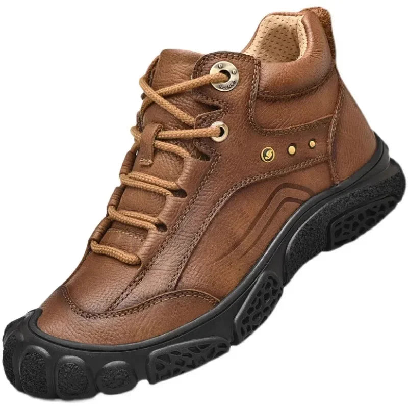 Motorcycle Riding Boots with Winter Velvet Style Warm Waterproof and Non Slip Outdoor Leisure Hiking Shoes Motorcycle Boots