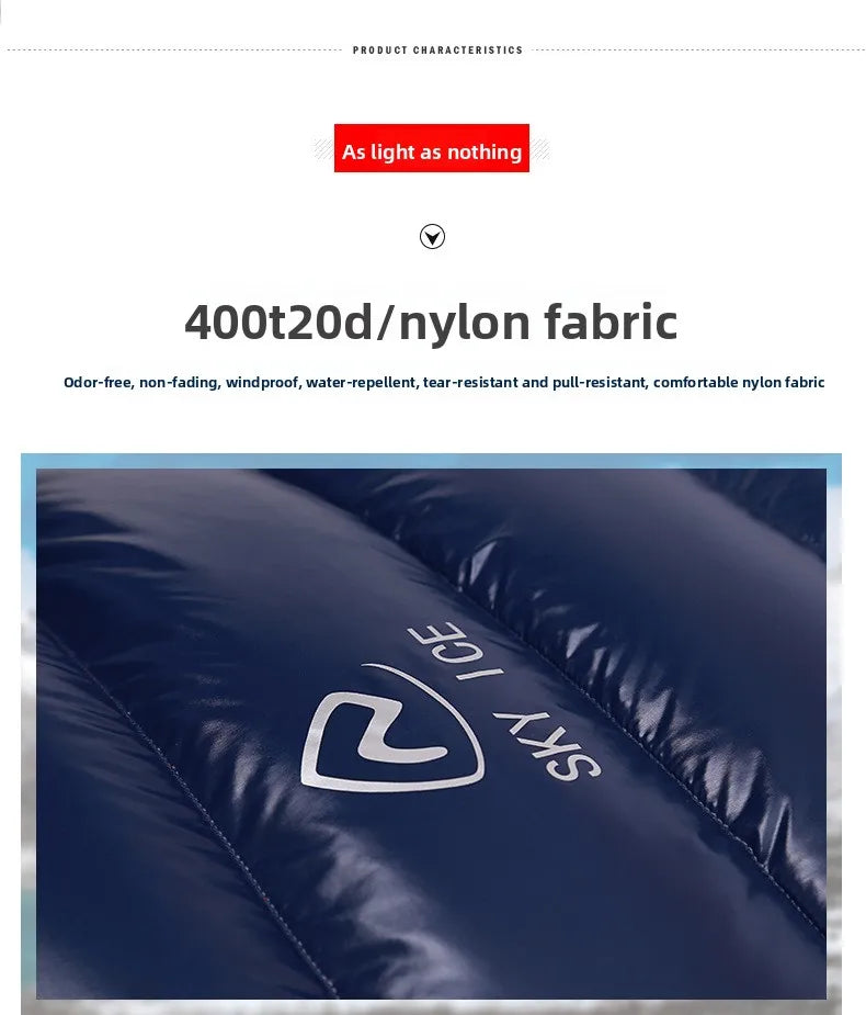 SKY ICEFeichan Mummy Down Sleeping Bag for Adults Outdoor Camping Winter Thickened Goose Down Cold-Proof Warm